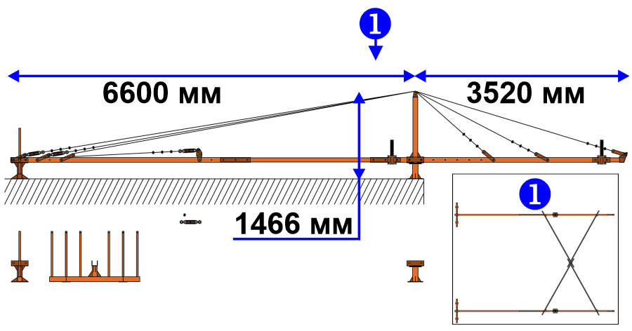 Консоль низкая с вылетом до 3.5 м